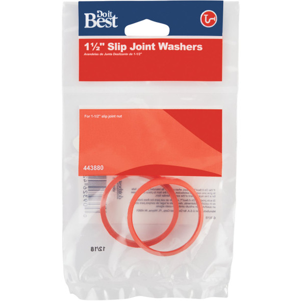 Do it Best 1-1/2 In. Red Rubber Slip Joint Washer (2-Pack) Do it Best 1-1/2 In. Red Rubber Slip Joint Washer (2-Pack)