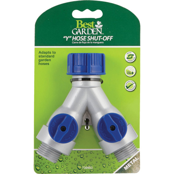 Best Garden Poly Full Flow Y-Connector Hose Shutoff Valve Best Garden Poly Full Flow Y-Connector Hose Shutoff Valve