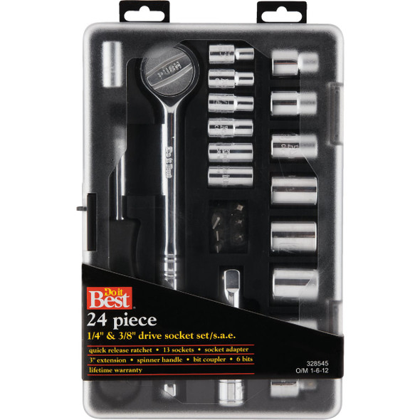 SIM Supply, Inc. 24pc Sae 3-8" Socket Set 328545 328545