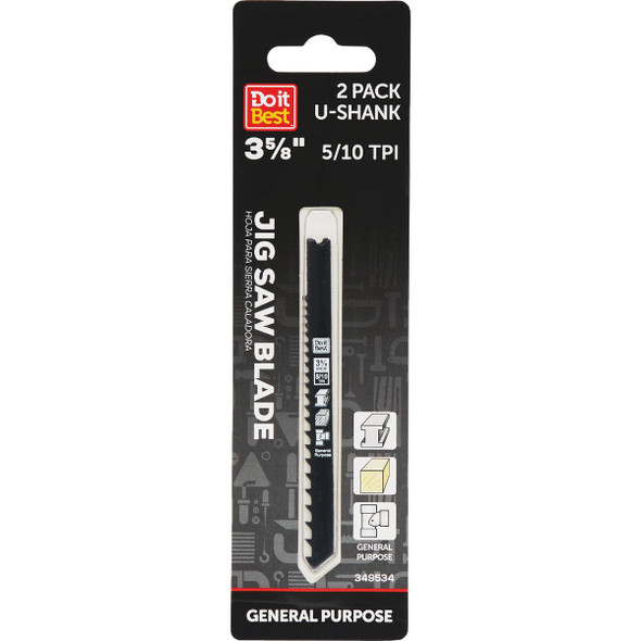 Do it Best U-Shank 3-5/8 In. 5/10 TPI General Purpose Jig Saw Blade (2-Pack) Do it Best U-Shank 3-5/8 In. 5/10 TPI General Purpose Jig Saw Blade (2-Pack)