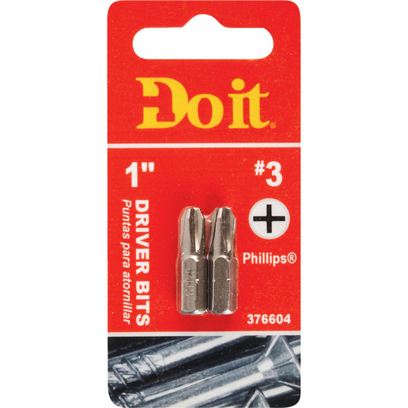 Do it #3 Phillips 1 In. Insert Screwdriver Bit (2-Pack) 304732DB