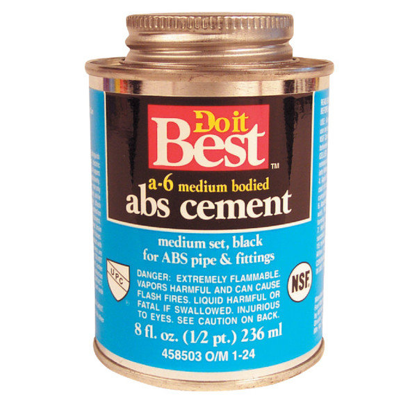 Do it Best 8 Oz. Medium Bodied Black ABS Cement 18512-24