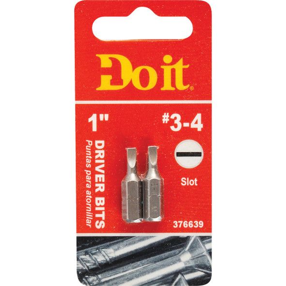 Do it #3-4 Slotted 1 In. Insert Screwdriver Bit (2-Pack) 306192DB