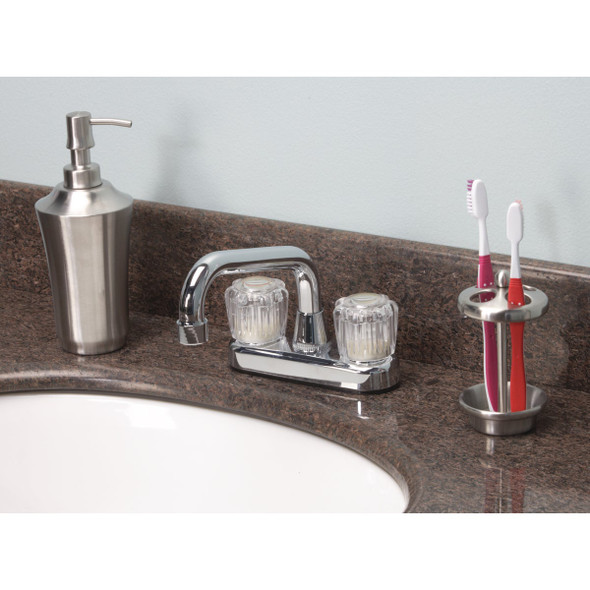Home Impressions 4 In. Center 2-Handle Non-Metallic Laundry Faucet, Chrome FL01R100CP-JPB3 459488