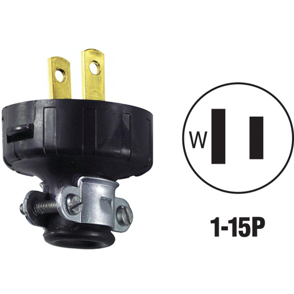 Do it 15A 125V 2-Wire 2-Pole Heavy-Duty Round Cord Plug R60-48646-02E