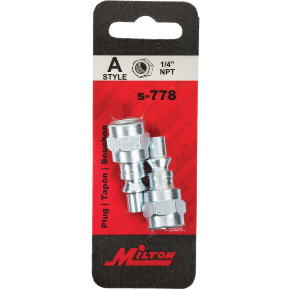 Milton 1-4 In. FPT Steel-Plated A-Style Plug S-778 583023