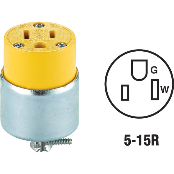 Do it 15A 125V 3-Wire 2-Pole Armored Cord Connector C30-515CA-000 Do it 15A 125V 3-Wire 2-Pole Armored Cord Connector C30-515CA-000