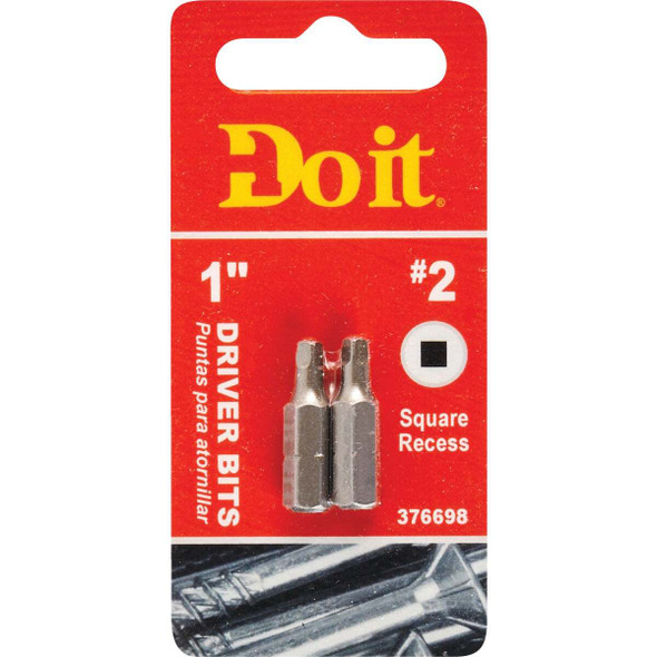 Do it #2 Square Recess 1 In. Insert Screwdriver Bit (2-Pack) 305542DB