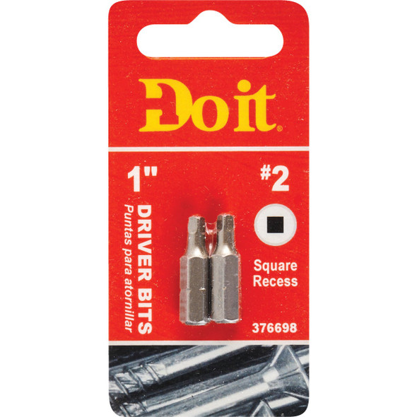 Do it #2 Square Recess 1 In. Insert Screwdriver Bit (2-Pack) 305542DB