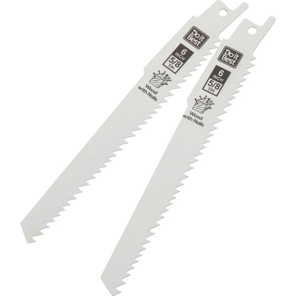 Do it Best 6 In. 5/8 TPI Bi-Metal Nail-Embedded Wood Reciprocating Saw Blade (2-Pack)