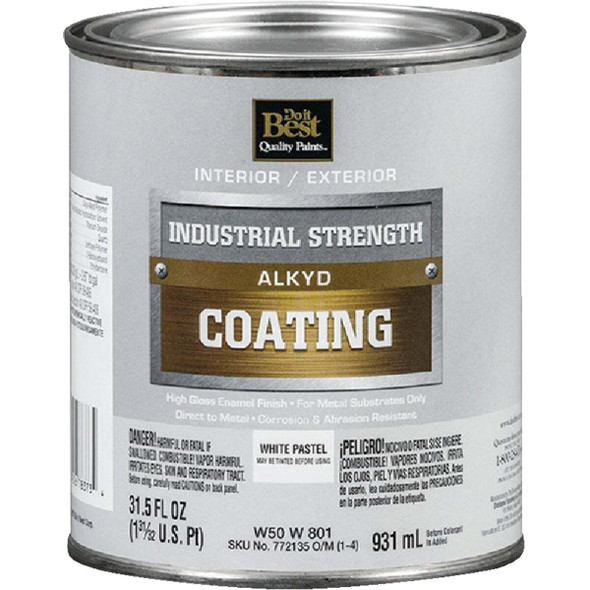 Do it Best Pastel Base Alkyd Industrial Coating, White, 1 Qt. W50W00801-44