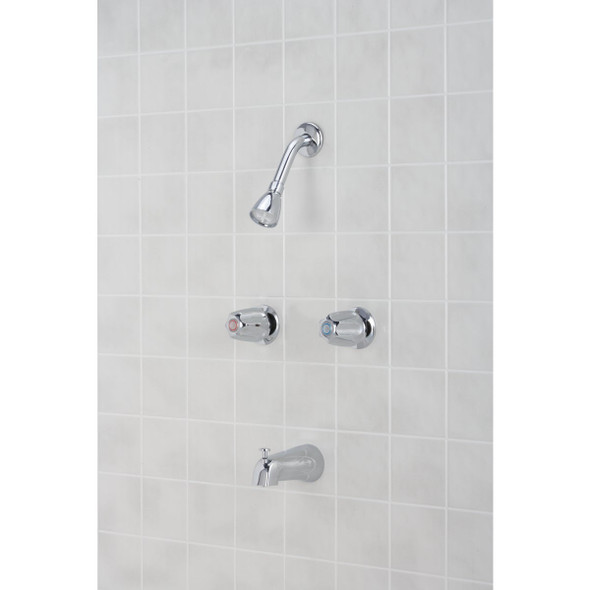Home Impressions Chrome 2-Handle Metal Knob Tub & Shower Faucet F20K1400CP-JPA9 400700