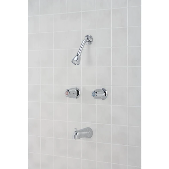 Home Impressions Chrome 2-Handle Metal Knob Tub & Shower Faucet F20K1400CP-JPA9 400700