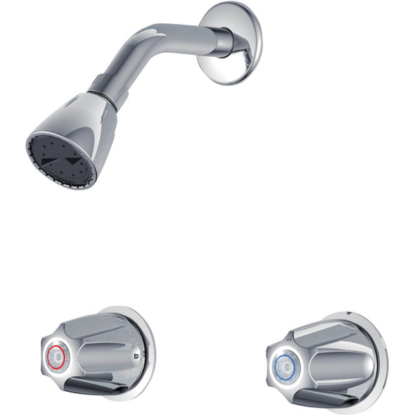 Home Impressions Chrome 2 Metal Handle Compression Shower Faucet F20K1101CP-JPA9