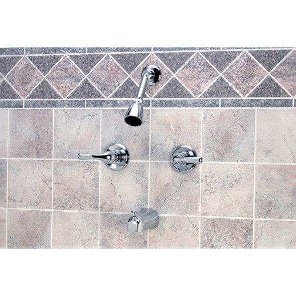 Home Impressions Chrome 2-Handle Metal Lever Tub & Shower Faucet Home Impressions Chrome 2-Handle Metal Lever Tub & Shower Faucet