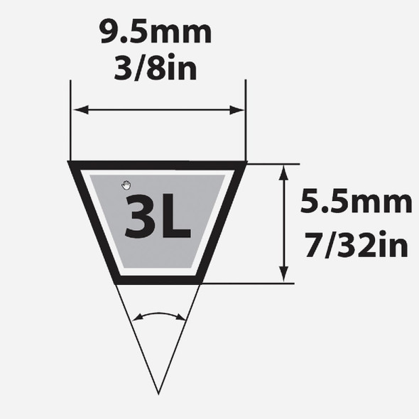 Mitsuboshi Fractional Horsepower 3L Type, 3-8 In. x 28 In. 3L280 341909