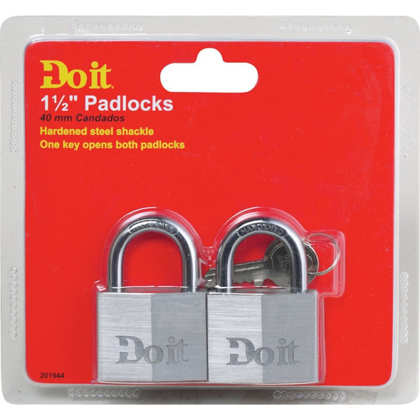 Do it 1-1-2 In. Aluminum Keyed Padlock (2-Pack) 1840TDIB 201944