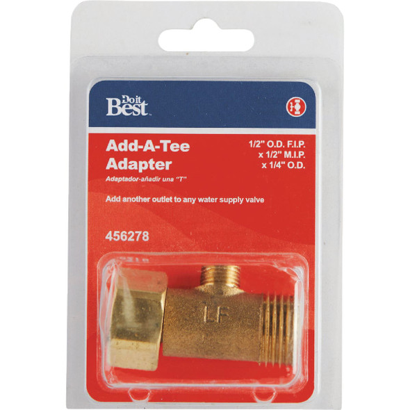 Do it Best 1-2 In. FIP x 1-2 In. MIP x 1-4 In. OD Brass Extender Tee DIB2039LF 456278
