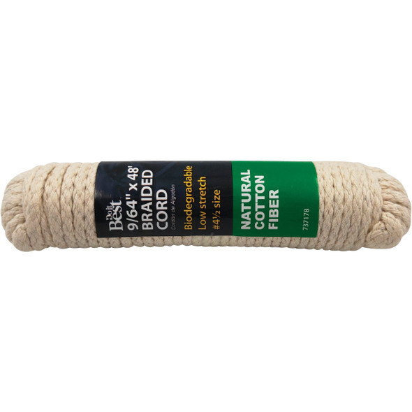 Do it Best 9/64 In. x 48 Ft. Natural Braided Cotton Cord 737178