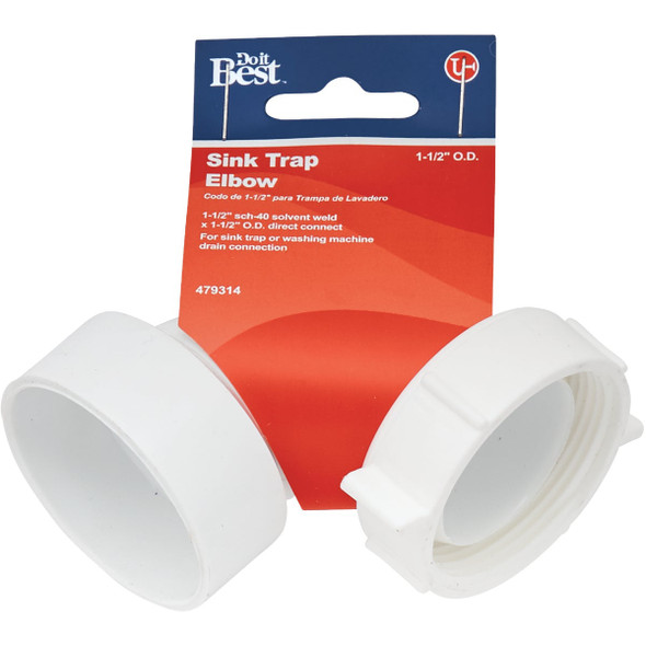 Do it Best 1-1-2 In. Solvent Weld White PVC 90 Degree Outlet Elbow DIB55-11 479314