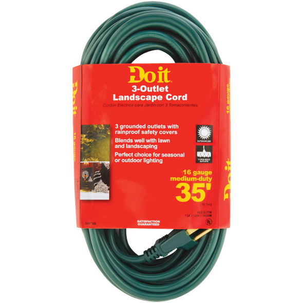 Do it 35 Ft. 16/3 Medium-Duty Extension Cord OP-JTW163-35X-GR