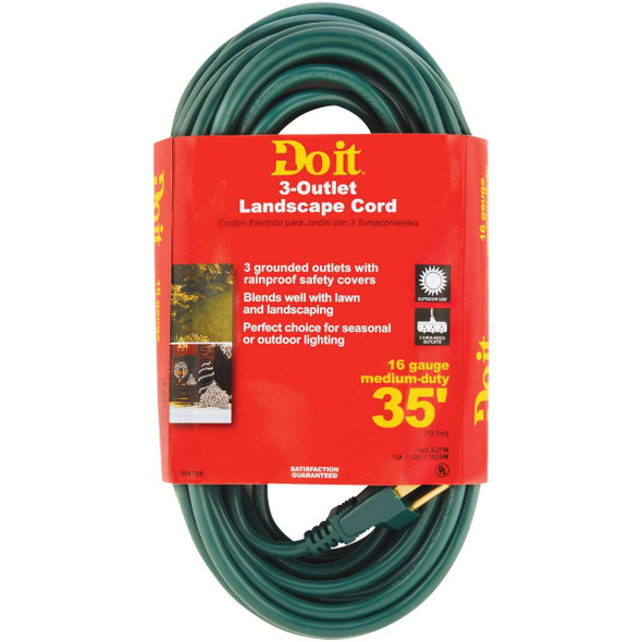 Do it 35 Ft. 16/3 Medium-Duty Extension Cord OP-JTW163-35X-GR