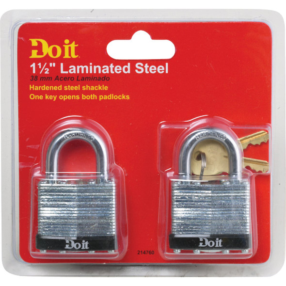 Do it 1-1/2 In. W. Laminated Steel Padlock (2-Pack)