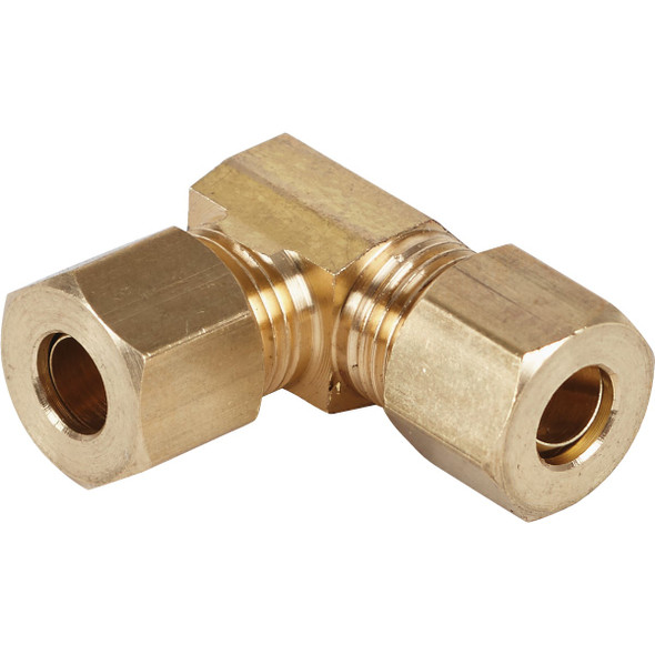 Do it 1/4 In. 90 Deg. 2-Way Low Lead Compression Brass Elbow (1/4 Bend) 458436