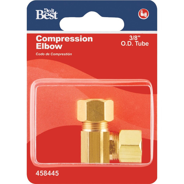 Do it 3-8 In. 90 Deg. 2-Way Low Lead Compression Brass Elbow (1-4 Bend) 458445 458445