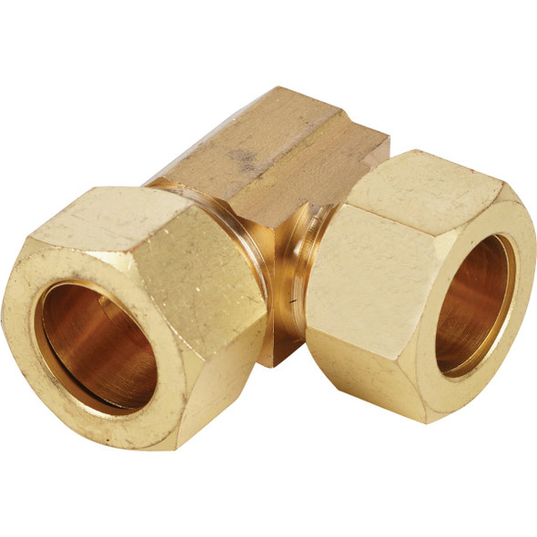 Do it 5/8 In. 90 Deg. 2-Way Low Lead Compression Brass Elbow (1/4 Bend) 458463