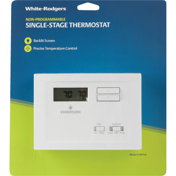 White Rodgers Non-Programmable White Digital Thermostat NP110 474061