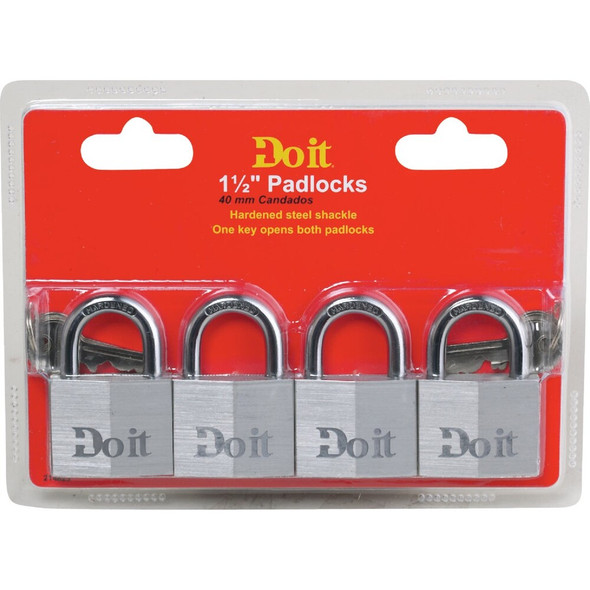 Do it 1-1-2 In. Aluminum Keyed Padlock (4-Pack) 1840QDIB 214825