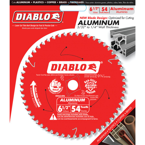 Diablo 6-1-2 In. 54-Tooth Aluminum Circular Saw Blade D0654N 304006