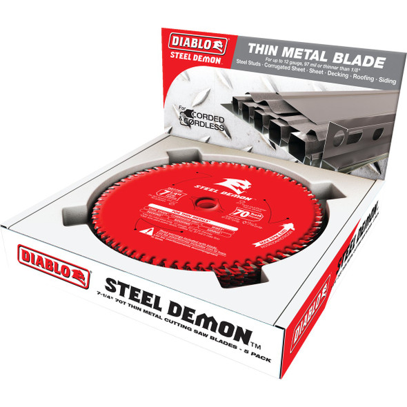 Diablo Bulk 7-1-4"70t Stl Blade D0770FA Pack of 5 321833