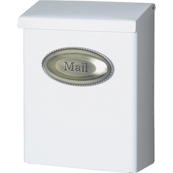 Gibraltar White Designer Vertical Wall Mount Mailbox DVKW00AM