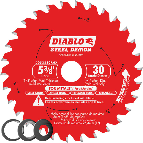 Diablo Steel Demon 5-3/8 In. 30-Tooth Metal Circular Saw Blade D053830FMX