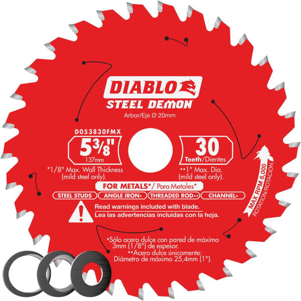Diablo Steel Demon 5-3/8 In. 30-Tooth Metal Circular Saw Blade D053830FMX
