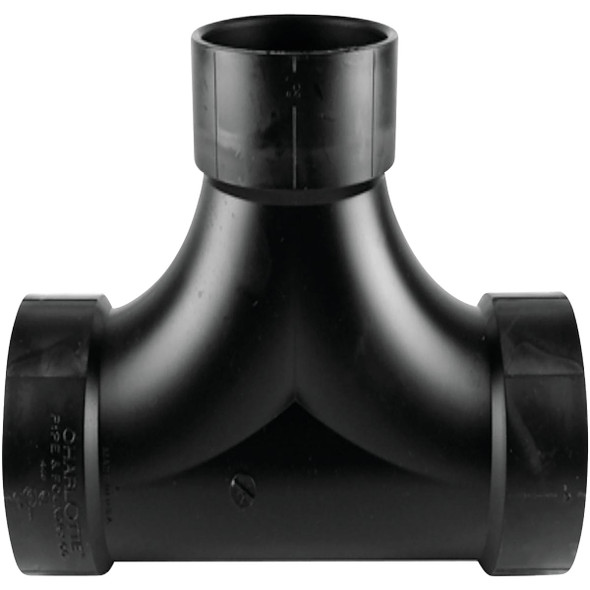 Charlotte Pipe 3 In. Hub x Hub x Hub Two-Way ABS Cleanout Tee ABS 00448  0600HA