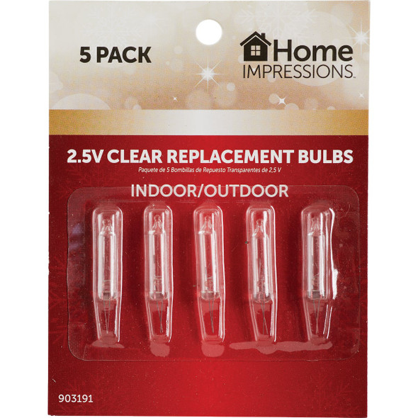 Home Impressions Mini Clear 2.5V Replacement Light Bulb (5-Pack) KT-2024-S15 Home Impressions Mini Clear 2.5V Replacement Light Bulb (5-Pack) KT-2024-S15