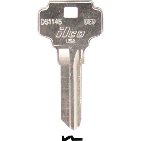 ILCO Dexter Nickel Plated House Key, DE9 / DS1145 (10-Pack) IAL00000772