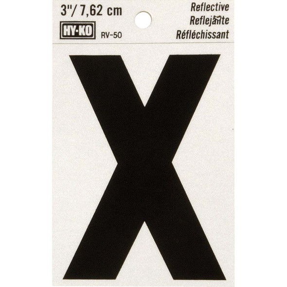Hy-Ko Vinyl 3 In. Reflective Adhesive Letter, X RV-50X Pack of 10