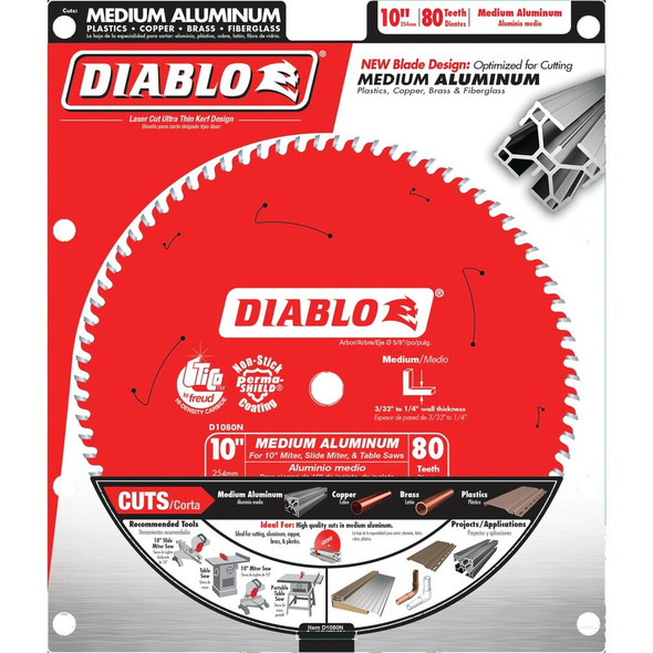 Diablo 10 In. 80-Tooth Aluminum Circular Saw Blade D1080N 350792