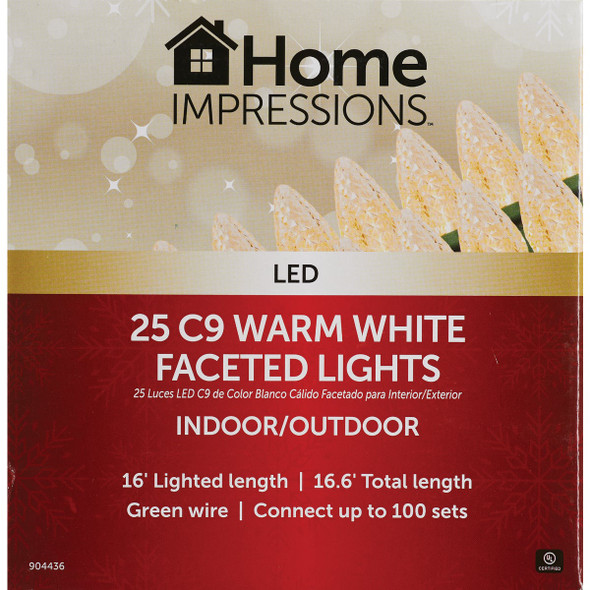 Home Impressions White 25-Bulb C9 LED Light Set