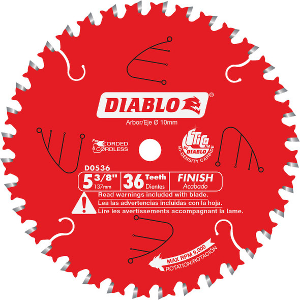 Diablo 5-3/8 In. 36-Tooth Finish Circular Saw Blade D0536X