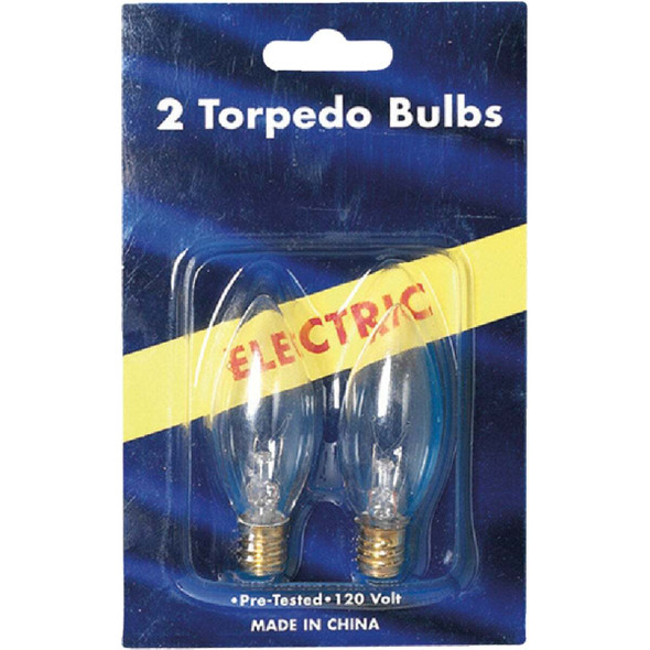 J Hofert Clear 7W Torpedo Candle Light Bulb (2-Pack) 1406-02