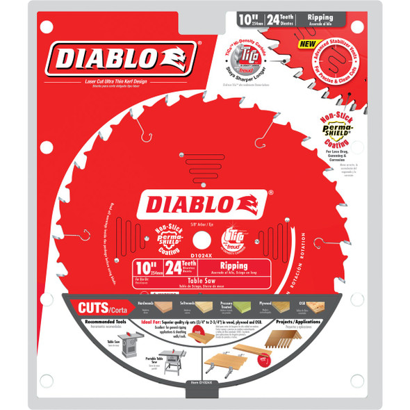 Diablo 10 In. 24-Tooth Ripping Circular Saw Blade Diablo 10 In. 24-Tooth Ripping Circular Saw Blade