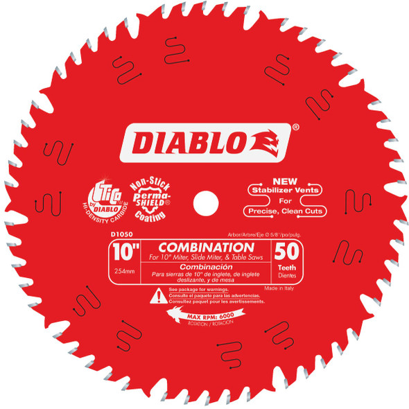 Diablo 10 In. 50-Tooth Combination Circular Saw Blade D1050X