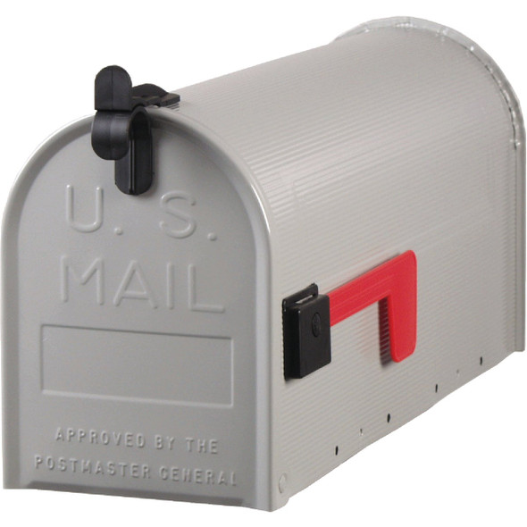 Gibraltar Grayson T1 Gray Steel Rural Post Mount Mailbox ST1000AM