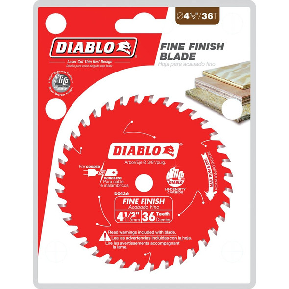 Diablo 4-1-2 In. 36-Tooth Fine Finish Circular Saw Blade D0436X 320913