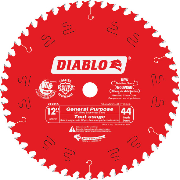 Diablo 12 In. 44-Tooth General Purpose Circular Saw Blade D1244X